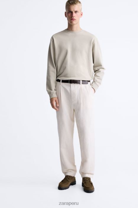 Zara hombres zapatos con puntera tipo mocasín BDP8J1258 calzado marrón