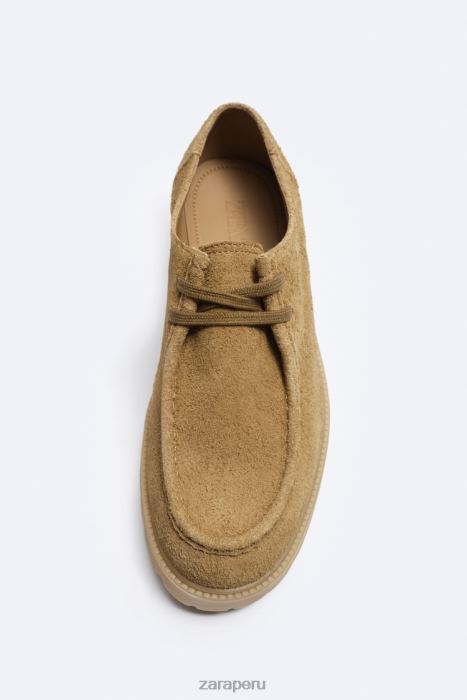 Zara hombres zapatos con puntera tipo mocasín BDP8J1259 calzado beige