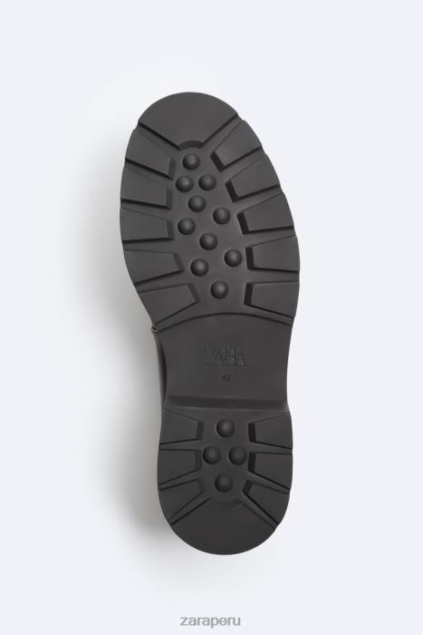 Zara hombres zapatos de jaula de cuero BDP8J1263 calzado negro