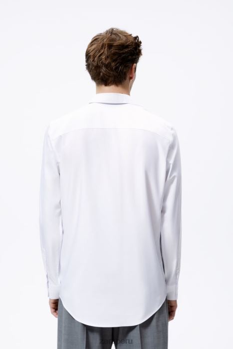 Zara hombres camisa activa BDP8J999 ropa blanco