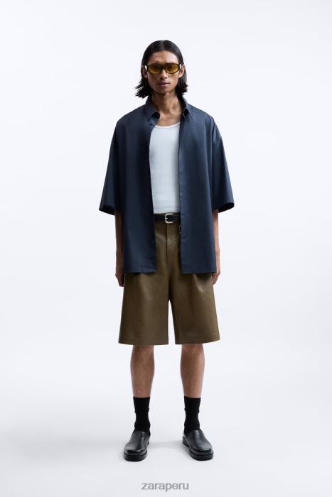 Zara hombres camisa boxy fit edición limitada BDP8J1186 ropa Azul marino