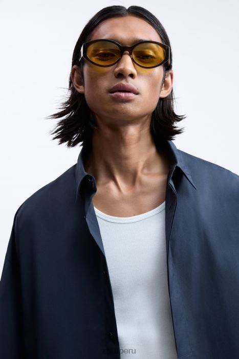 Zara hombres camisa boxy fit edición limitada BDP8J1186 ropa Azul marino