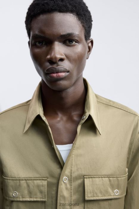 Zara hombres camiseta técnica edición limitada BDP8J1182 ropa verde oliva