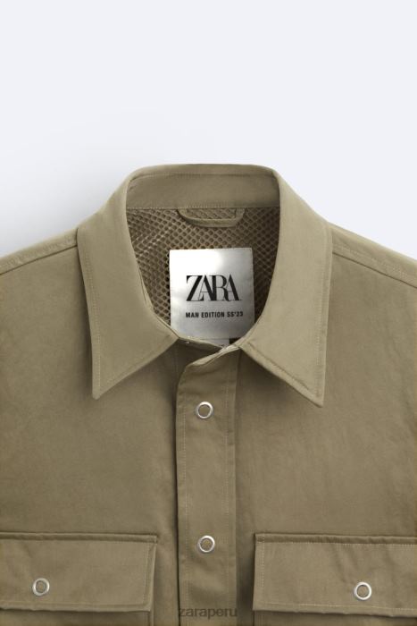Zara hombres camiseta técnica edición limitada BDP8J1182 ropa verde oliva
