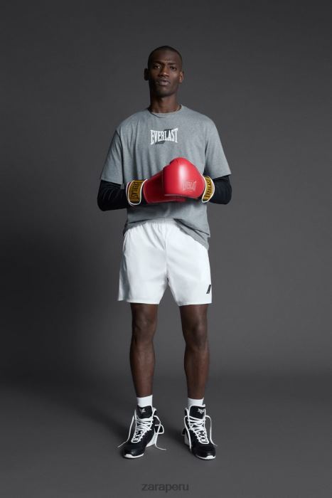 Zara hombres camiseta de entrenamiento everlast BDP8J1196 ropa marga gris