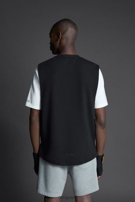 Zara hombres camiseta sin mangas de entrenamiento de boxeador BDP8J1198 ropa negro