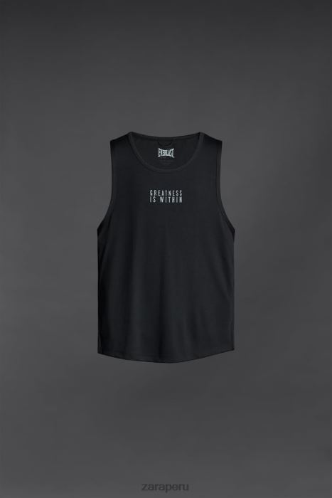 Zara hombres camiseta sin mangas everlast BDP8J1197 ropa negro