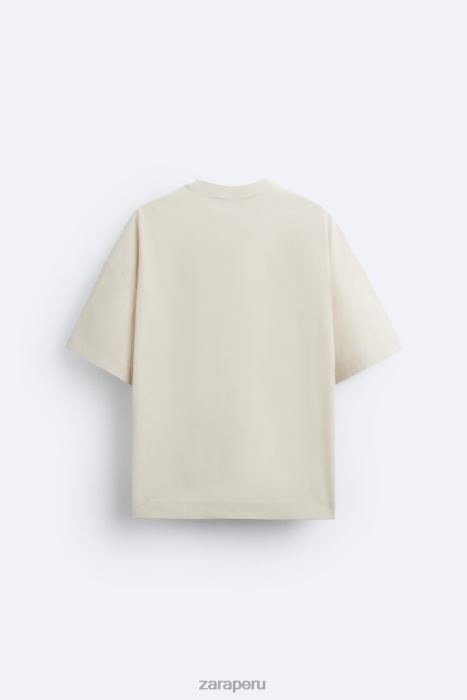 Zara hombres camiseta técnica con bolsillo BDP8J1194 ropa beige