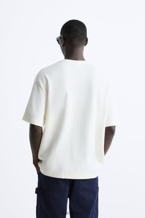 Zara hombres camiseta texturizada BDP8J1212 ropa crudo