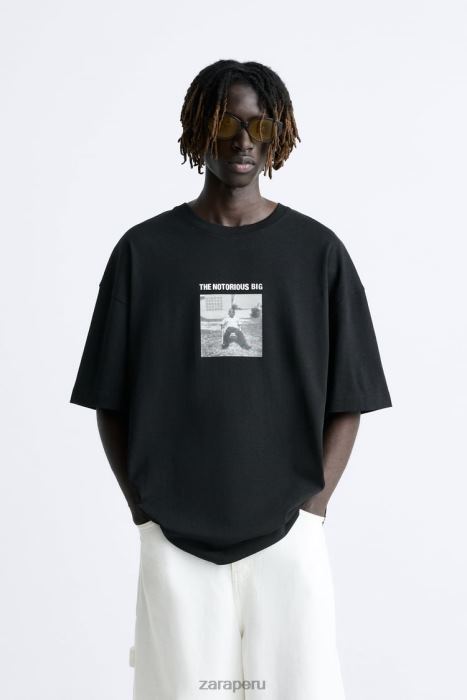 Zara hombres camiseta the notorious b.i.g.brooklyn mint BDP8J1217 ropa negro