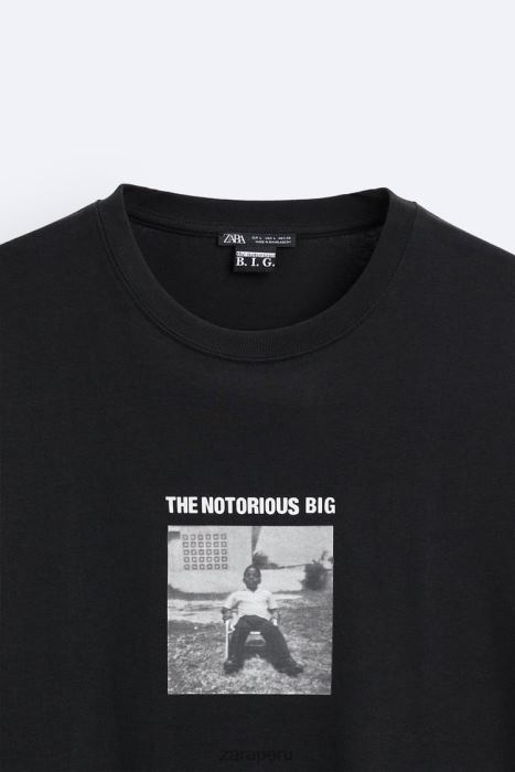 Zara hombres camiseta the notorious b.i.g.brooklyn mint BDP8J1217 ropa negro