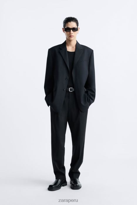Zara hombres Chaqueta traje 100% lana edición limitada BDP8J1147 ropa negro