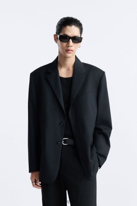 Zara hombres Chaqueta traje 100% lana edición limitada BDP8J1147 ropa negro