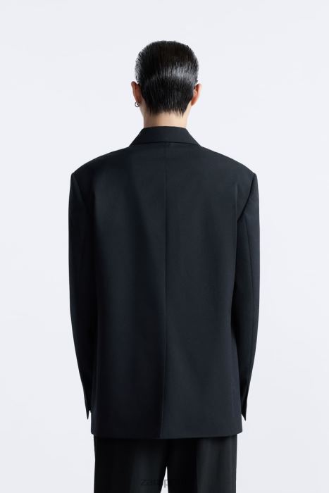 Zara hombres Chaqueta traje 100% lana edición limitada BDP8J1147 ropa negro