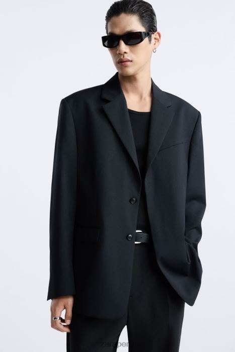 Zara hombres Chaqueta traje 100% lana edición limitada BDP8J1147 ropa negro