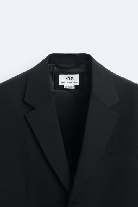 Zara hombres Chaqueta traje 100% lana edición limitada BDP8J1147 ropa negro