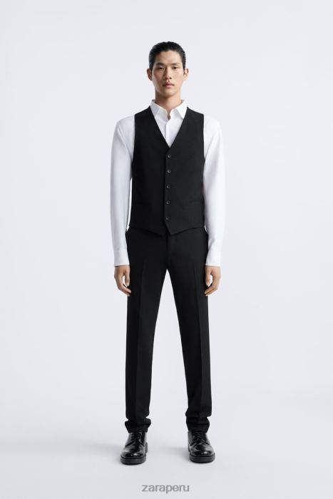 Zara hombres chaleco delgado BDP8J1166 ropa negro