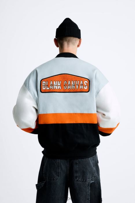 Zara hombres chaqueta con parches color block BDP8J1109 ropa multicolor