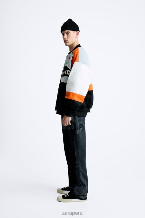 Zara hombres chaqueta con parches color block BDP8J1109 ropa multicolor