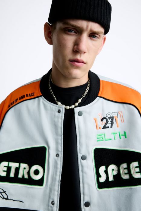 Zara hombres chaqueta con parches color block BDP8J1109 ropa multicolor