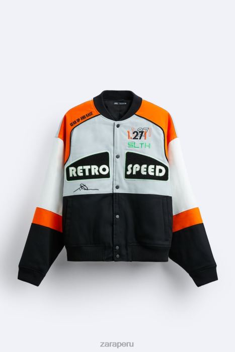 Zara hombres chaqueta con parches color block BDP8J1109 ropa multicolor