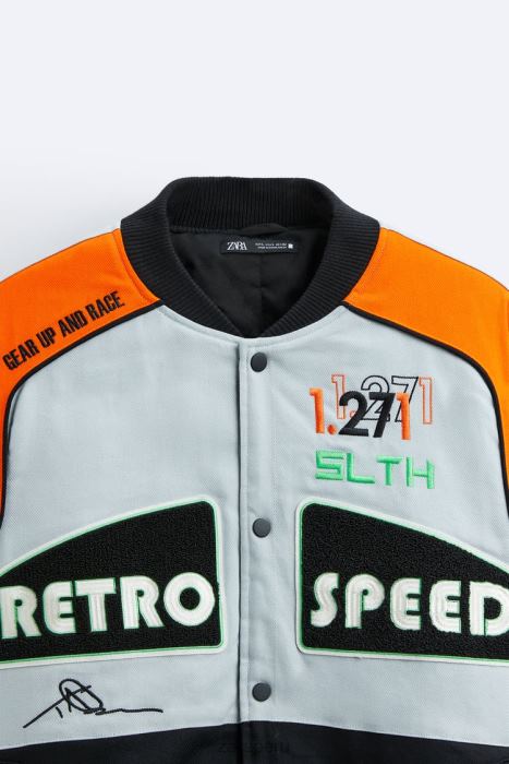 Zara hombres chaqueta con parches color block BDP8J1109 ropa multicolor