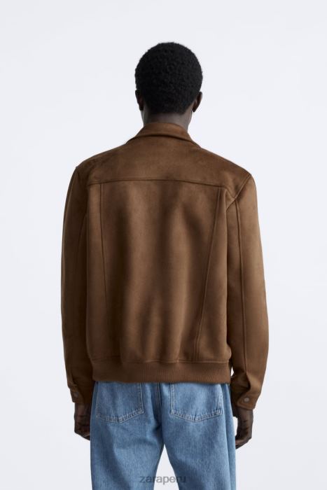 Zara hombres chaqueta de gamuza sintética BDP8J1120 ropa cuero