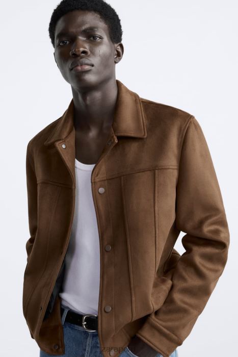 Zara hombres chaqueta de gamuza sintética BDP8J1120 ropa cuero