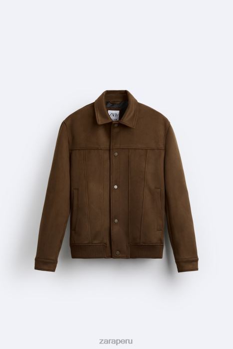 Zara hombres chaqueta de gamuza sintética BDP8J1120 ropa cuero