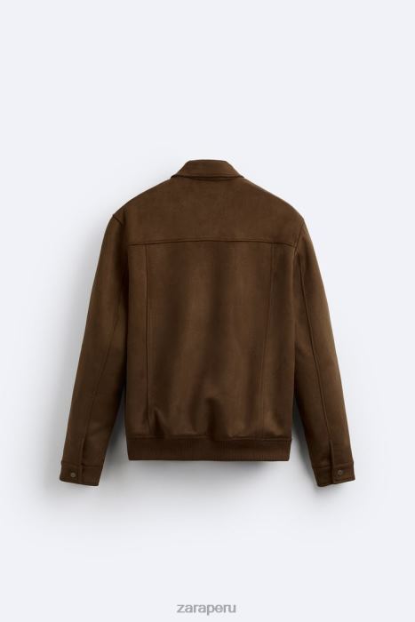 Zara hombres chaqueta de gamuza sintética BDP8J1120 ropa cuero