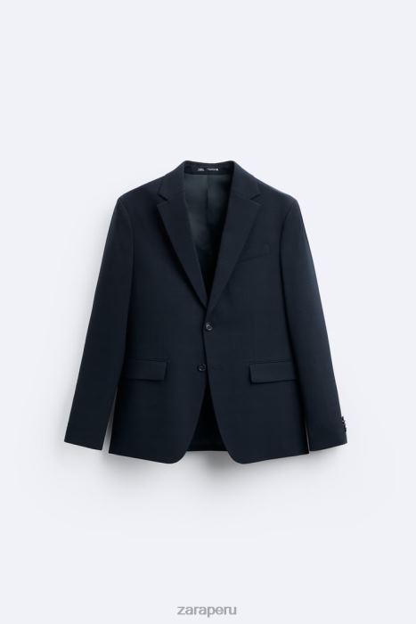 Zara hombres chaqueta de traje a cuadros BDP8J1163 ropa Azul marino