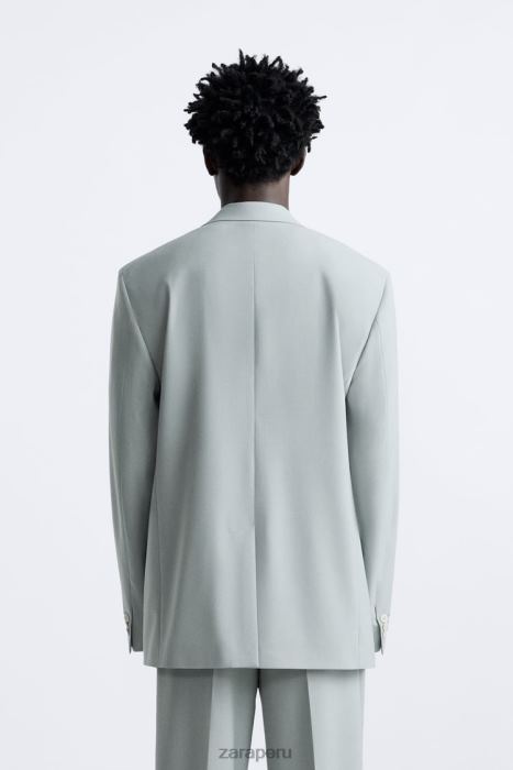Zara hombres chaqueta de traje de corte recto BDP8J1159 ropa gris azulado
