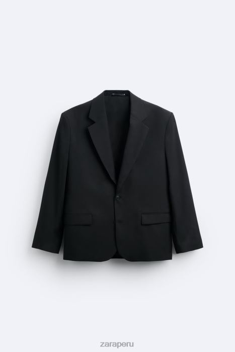 Zara hombres chaqueta oversize de 100% lana BDP8J1151 ropa negro