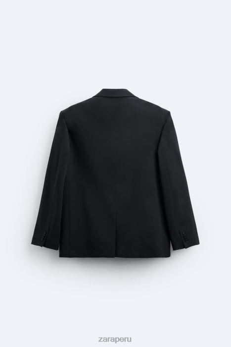 Zara hombres chaqueta oversize de 100% lana BDP8J1151 ropa negro