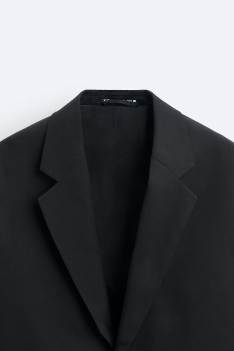 Zara hombres chaqueta oversize de 100% lana BDP8J1151 ropa negro