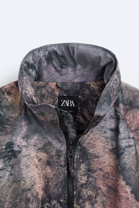 Zara hombres chaqueta técnica con estampado abstracto BDP8J1105 ropa multicolor