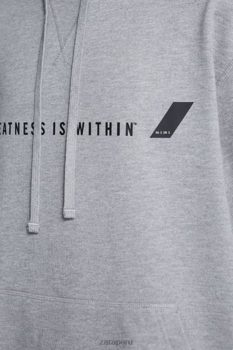 Zara hombres sudadera con capucha everlast BDP8J1047 ropa marga gris