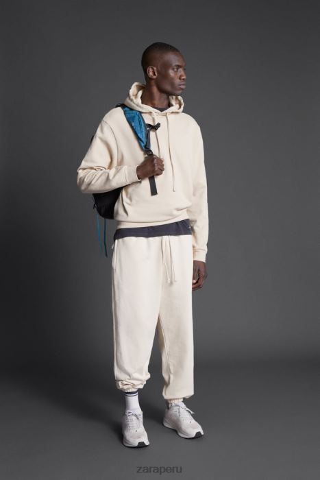 Zara hombres sudadera con capucha y estampado hatthanan BDP8J1077 ropa crudo