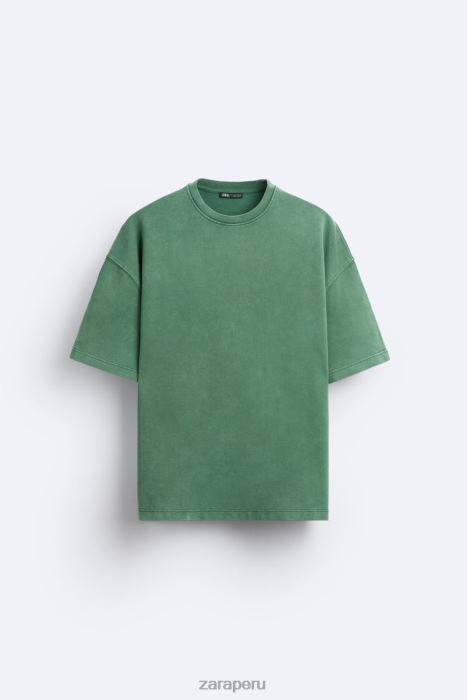 Zara hombres sudadera con texto en contraste BDP8J1057 ropa verde