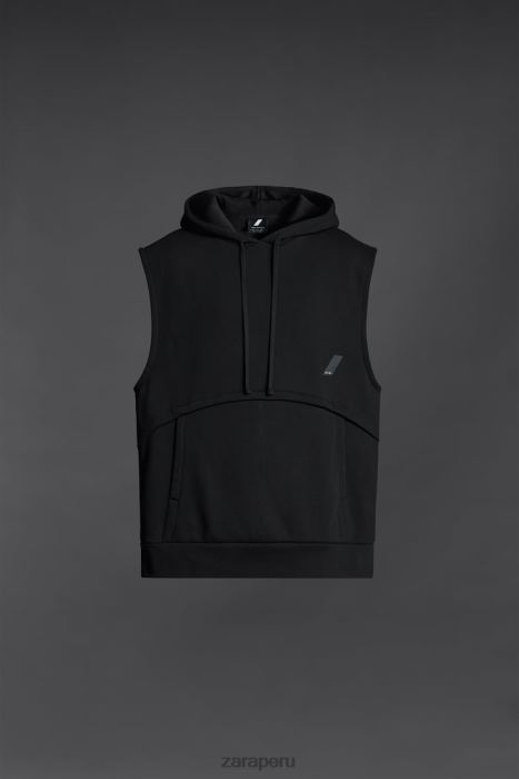 Zara hombres sudadera de entrenamiento de boxeador BDP8J1049 ropa negro