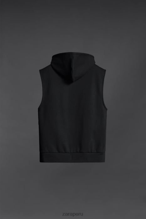 Zara hombres sudadera de entrenamiento de boxeador BDP8J1049 ropa negro