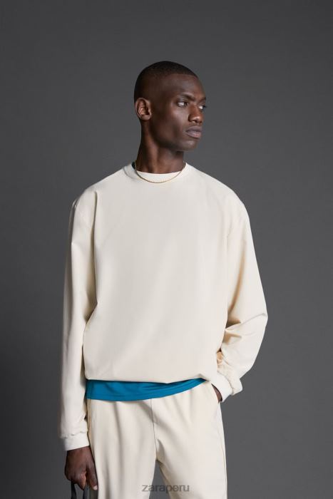 Zara hombres sudadera de entrenamiento técnico BDP8J1078 ropa crudo