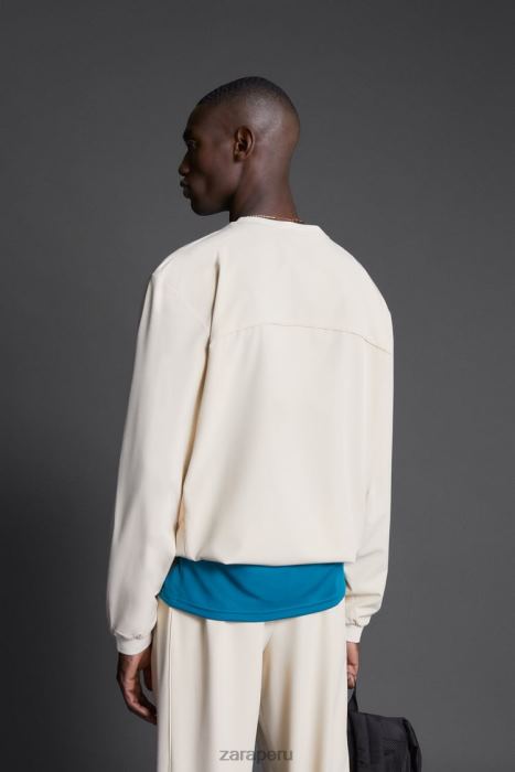 Zara hombres sudadera de entrenamiento técnico BDP8J1078 ropa crudo