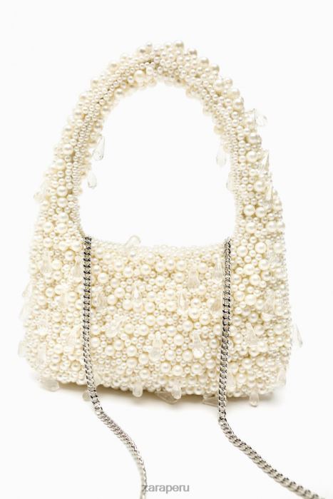Zara mujer bolso de hombro con perlas BDP8J754 accesorios original