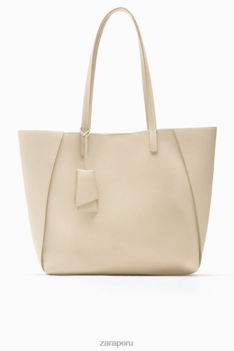 Zara mujer bolso de mano compartimentado BDP8J746 accesorios crudo