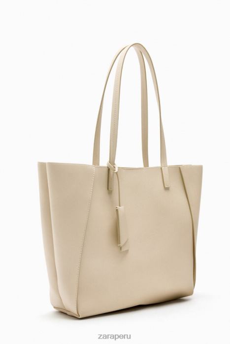 Zara mujer bolso de mano compartimentado BDP8J746 accesorios crudo