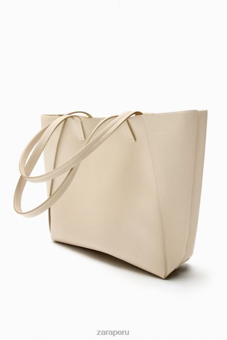 Zara mujer bolso de mano compartimentado BDP8J746 accesorios crudo