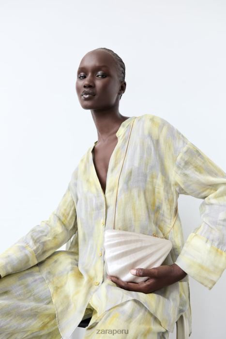 Zara mujer bolso tipo caja con perlas artificiales BDP8J755 accesorios blanco