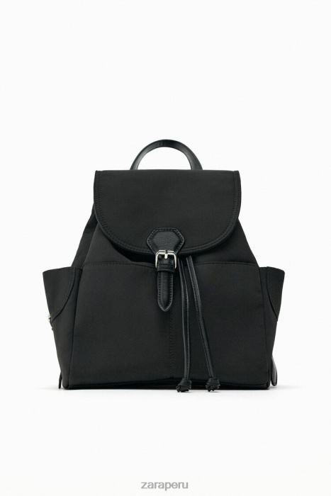 Zara mujer mochila de tela BDP8J747 accesorios negro