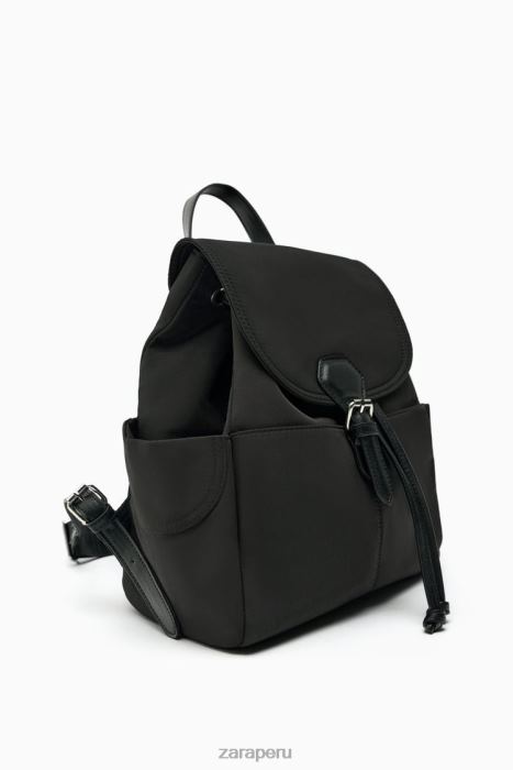 Zara mujer mochila de tela BDP8J747 accesorios negro